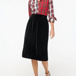 Velvet pull on skirt